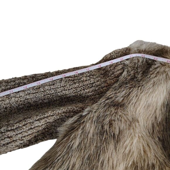 Vtg D'Esprit Dubrowsky Perlbinder Faux Fur Coat Beige Boho Union Made S/M - Picture 4 of 9